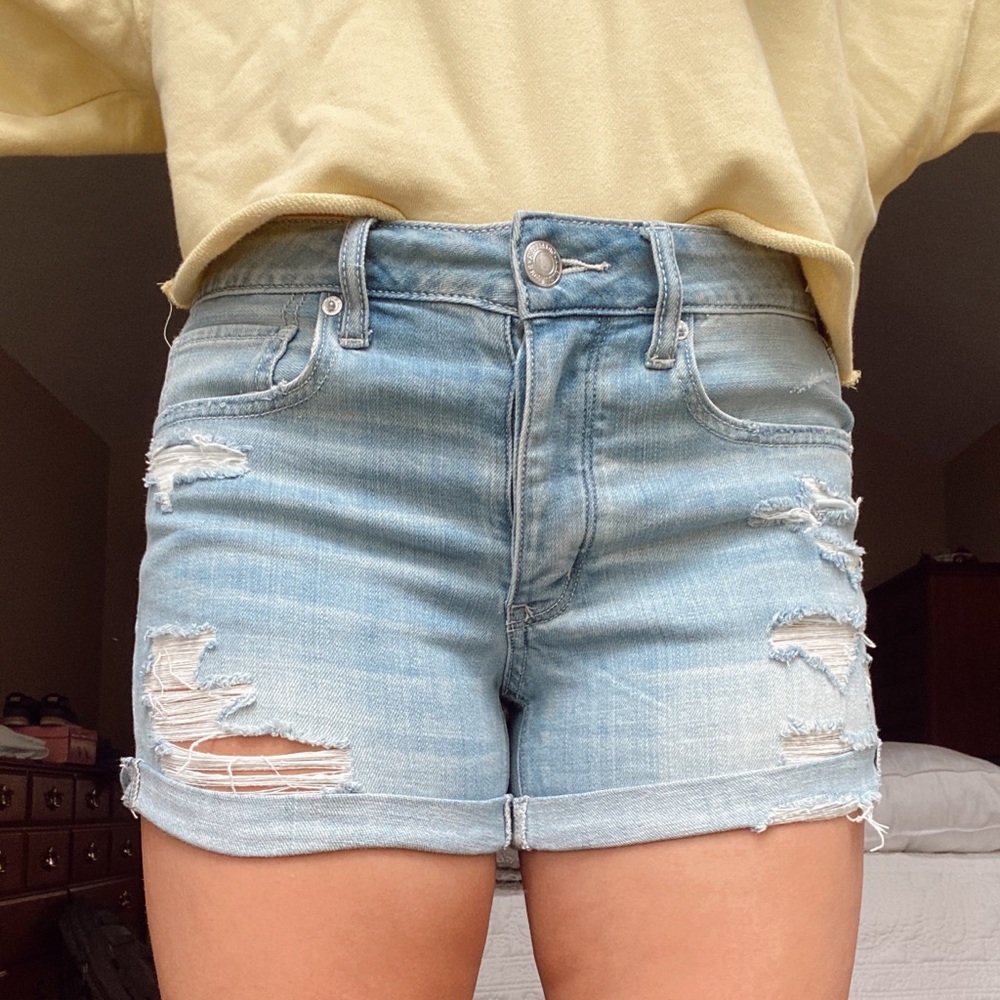 light blue vintage jean shorts